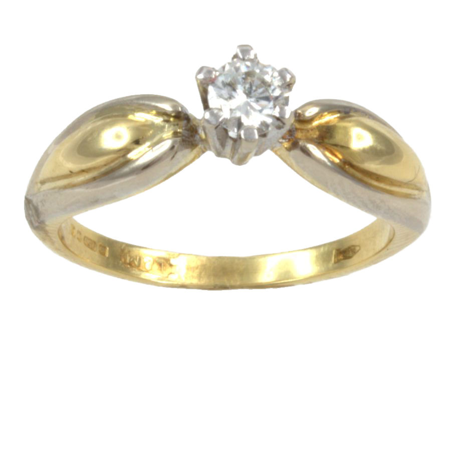 18ct gold Diamond 23pt Solitaire Ring size M½
